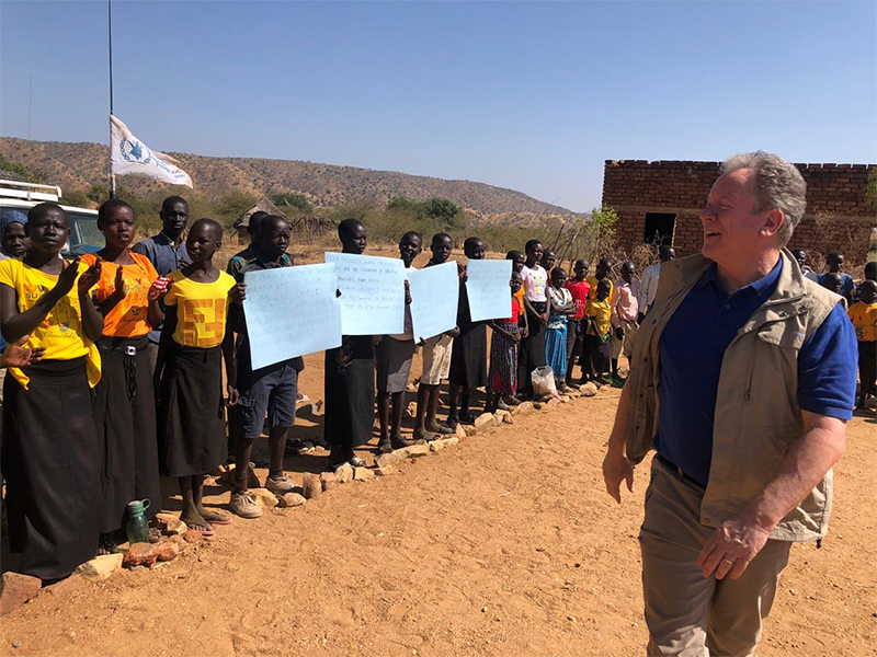 WFPs Eksekutivdirektør, David Beasley, på besøg i Kauda i SydKordofan, Sudan. Foto: WFP/ Abeer Etefa