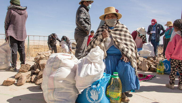 Eustaquia fra det oprindelige Uru Murato-samfund. WFP ydede bistand til sårbare mennesker i Oruro, La Paz og Cochabamba gennem programmet “Food Assistance for Assets” i Bolivia. WFP/Morelia Eróstegui